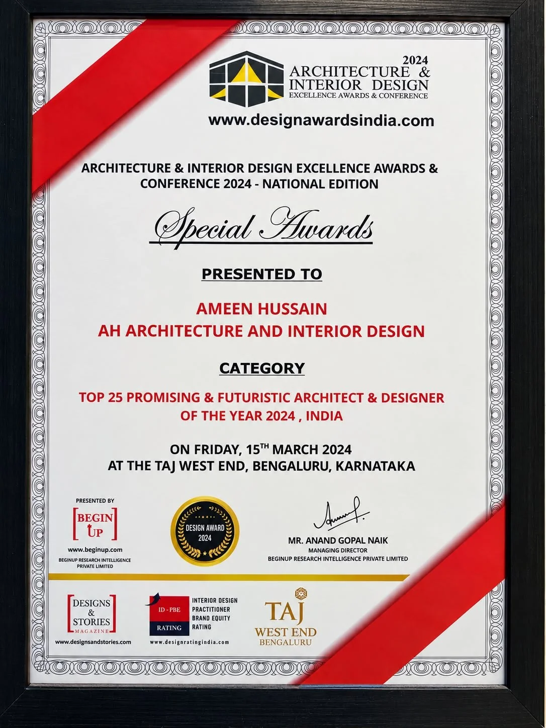 Top 25 Promising & Futuristic Architect & Designer of the Year 2024